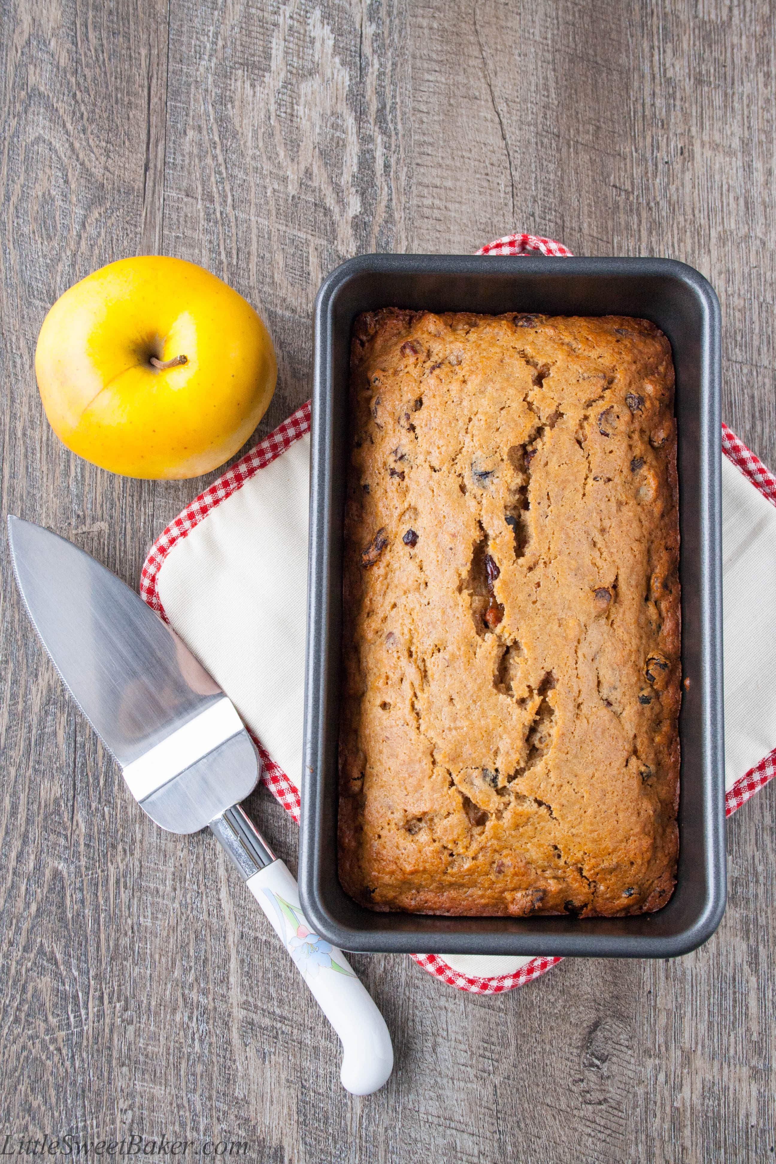 FRUIT & CINNAMON APPLESAUCE BREAD. A delicious, soft and moist cinnamon applesauce bread loaded with yummy fruits and nuts.