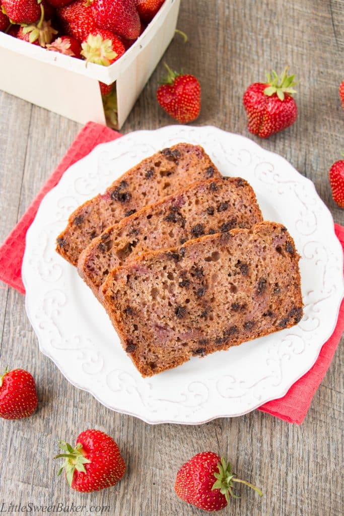 STRAWBERRY CHOCOLATE CHIP BREAD. Bursting with strawberry flavor in every bite because this quick bread is made with a fresh strawberry preserve instead of chopped strawberries. It's so good - your taste buds will thank you!