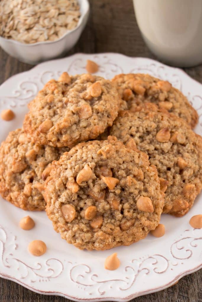 BUTTERSCOTCH OATMEAL COOKIES. This is a hearty, soft and chewy cookie that is loaded with sweet flavorful butterscotch chips.