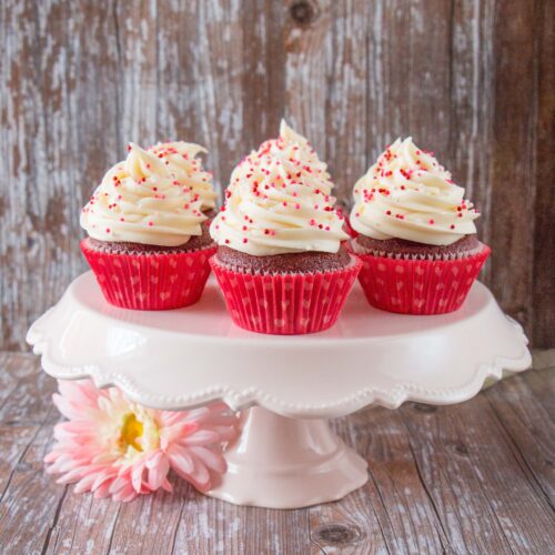 Red Velvet Cupcakes with Cream Cheese Frosting - Little Sweet Baker