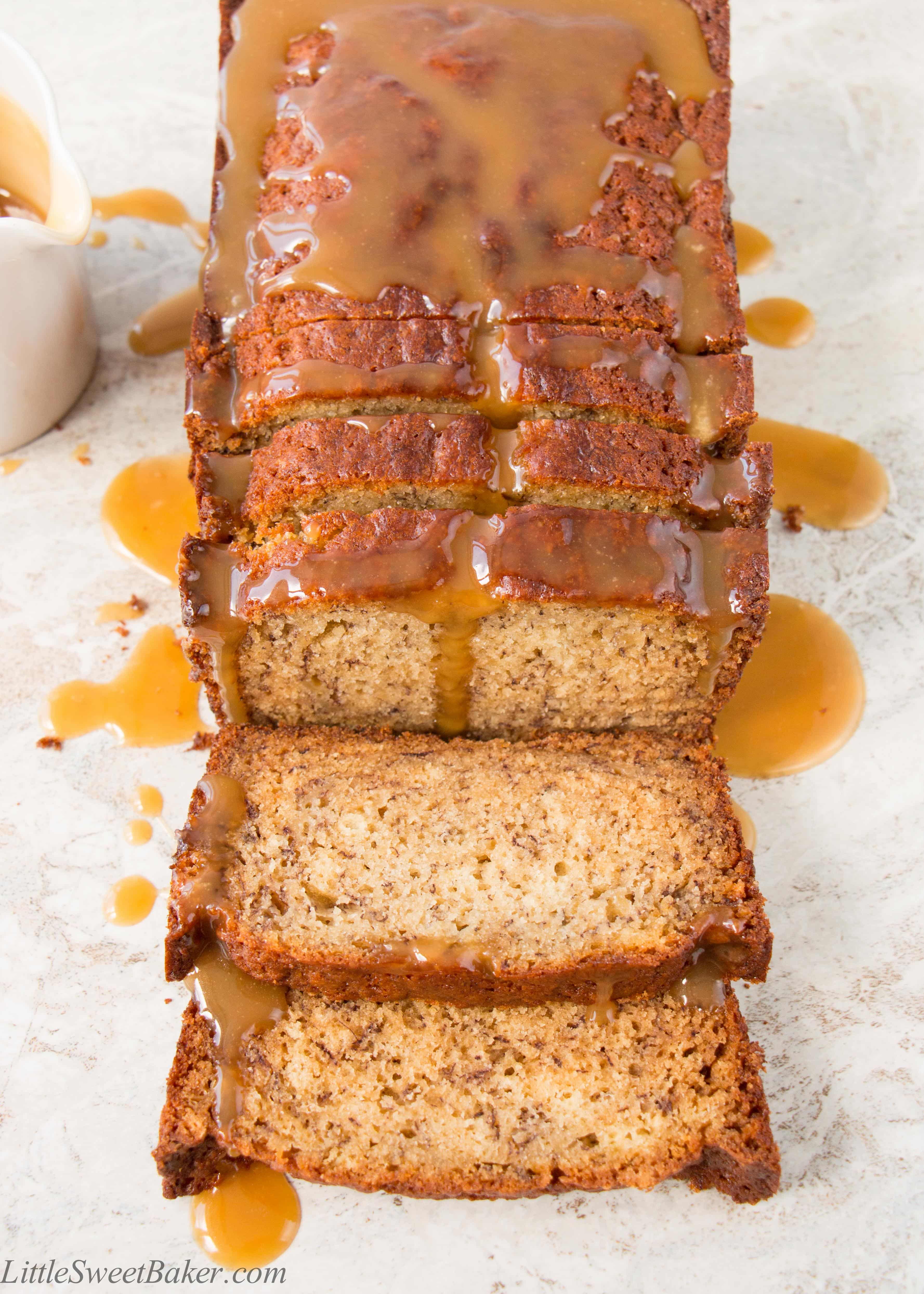 Salted Caramel Banana Bread - Little Sweet Baker