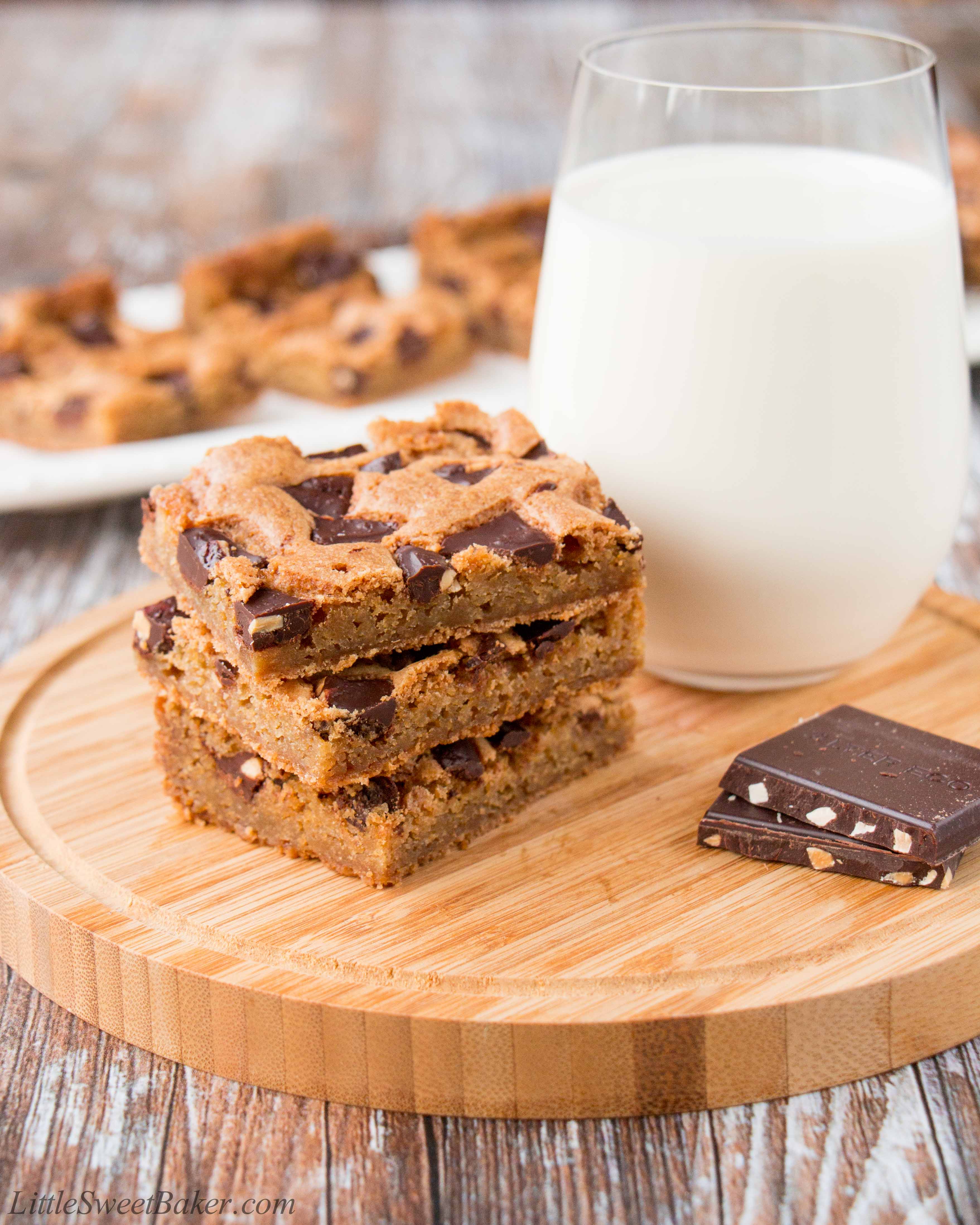 Chocolate Chunk Cookie Bars - Little Sweet Baker