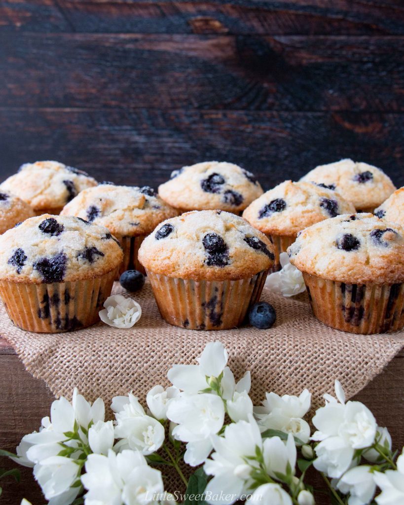 Bakery Style Blueberry Streusel Muffins (video) - Little Sweet Baker