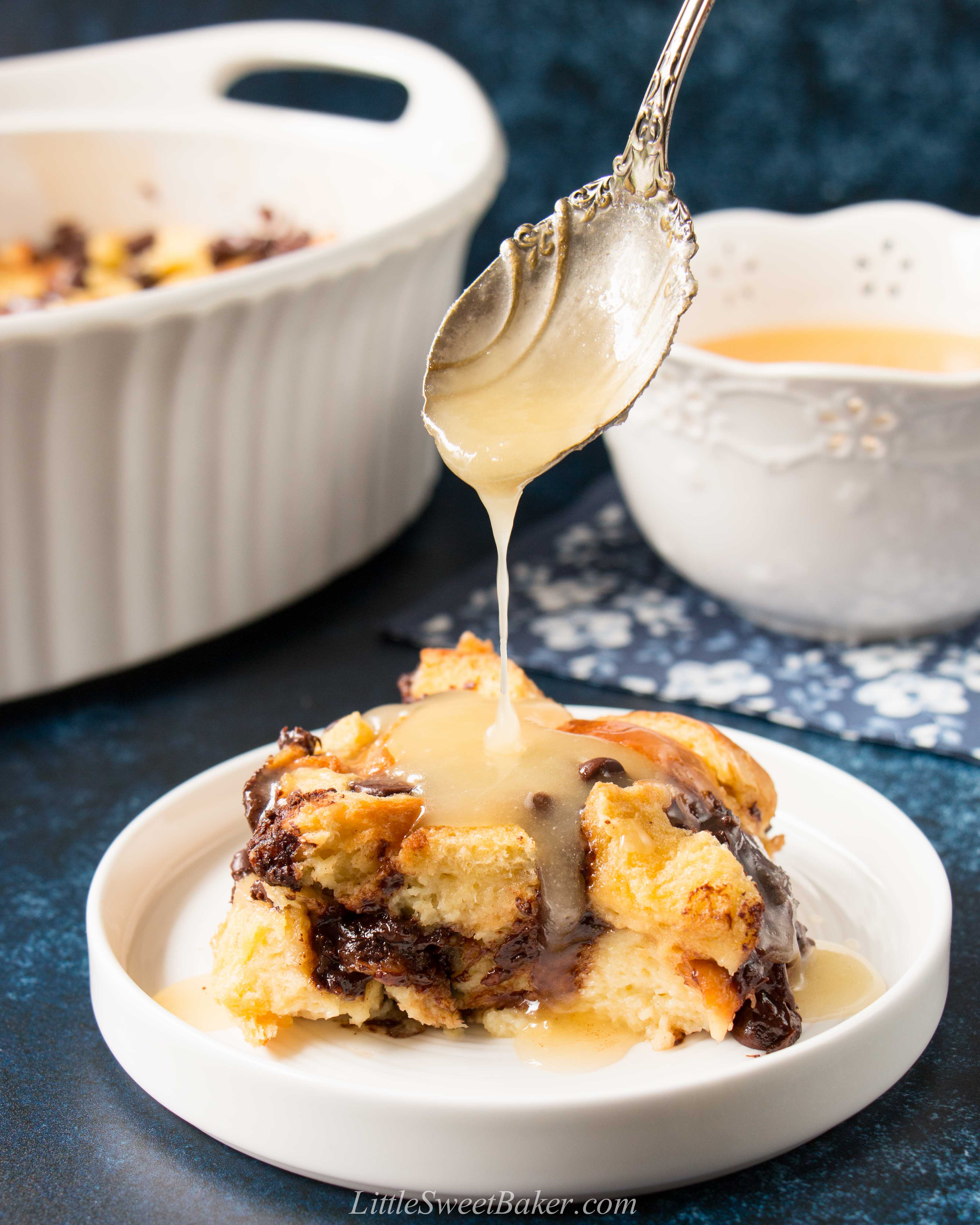 Bread Pudding with Bourbon Sauce (Recipe + Video) - Little Sweet Baker