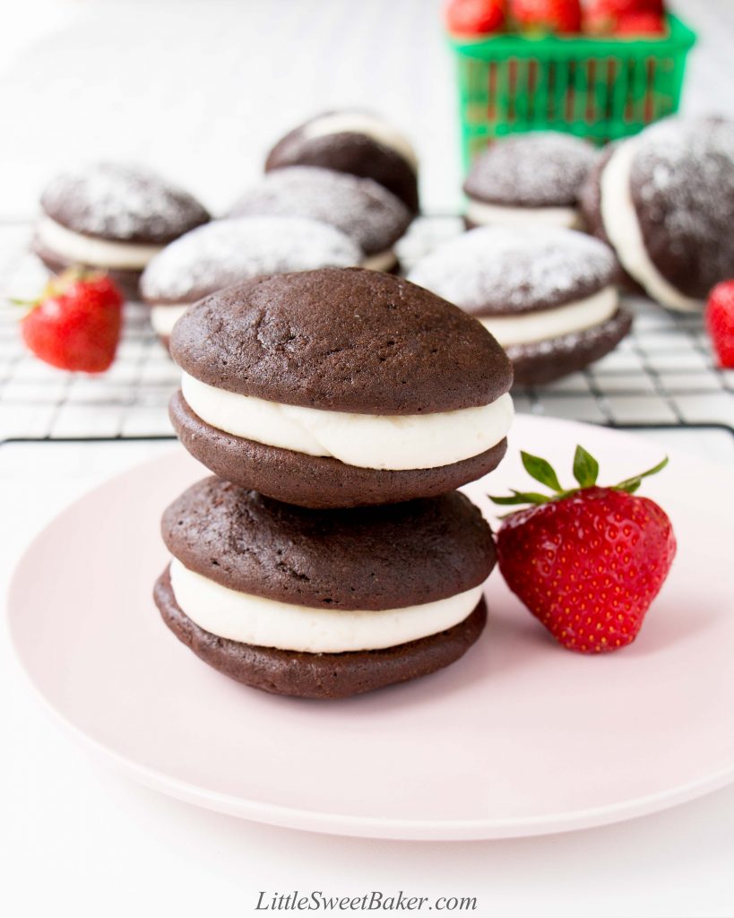 Chocolate Whoopie Pies - Little Sweet Baker