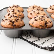 Bakery Style Banana Nut and Chocolate Chunk Muffins