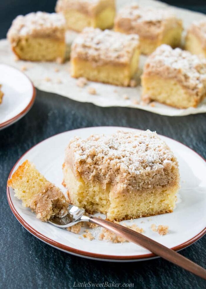 Best Moist Crumb Cake (recipe & video) - Little Sweet Baker