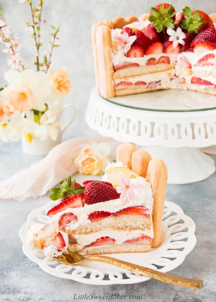 Strawberries and Cream Charlotte Cake by curlygirlkitchen, Quick & Easy  Recipe