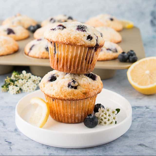 Best Lemon Blueberry Muffin Recipe - Little Sweet Baker