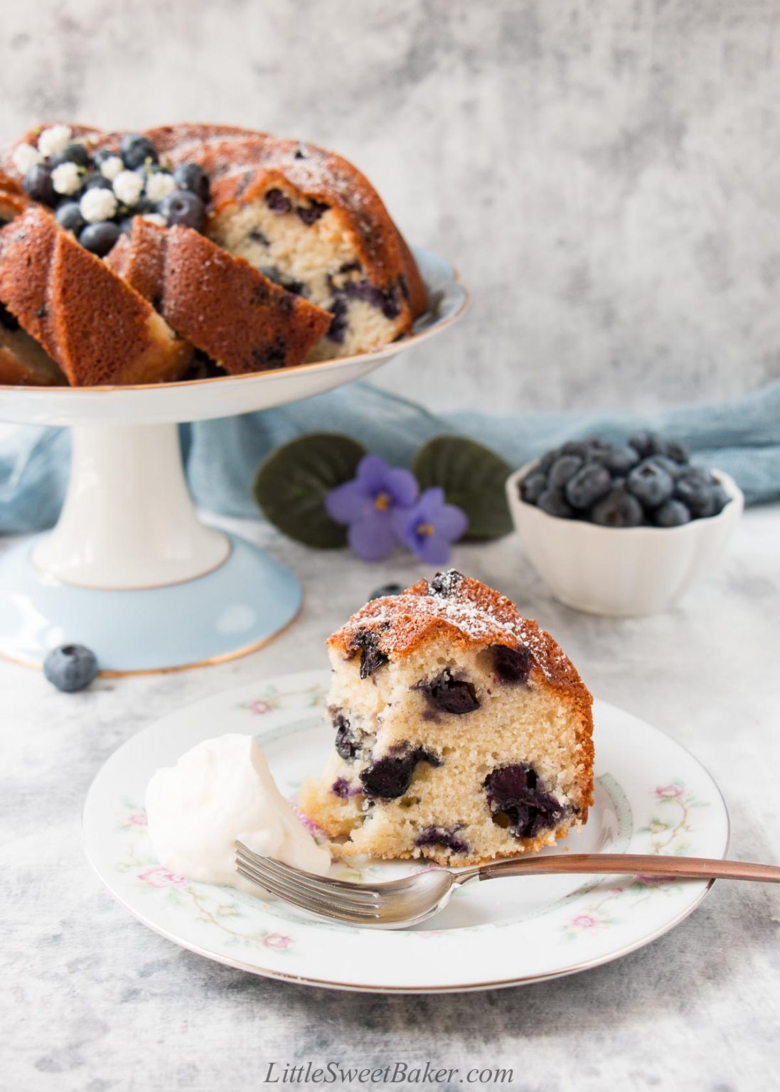 Best Blueberry Cake (video) - Little Sweet Baker