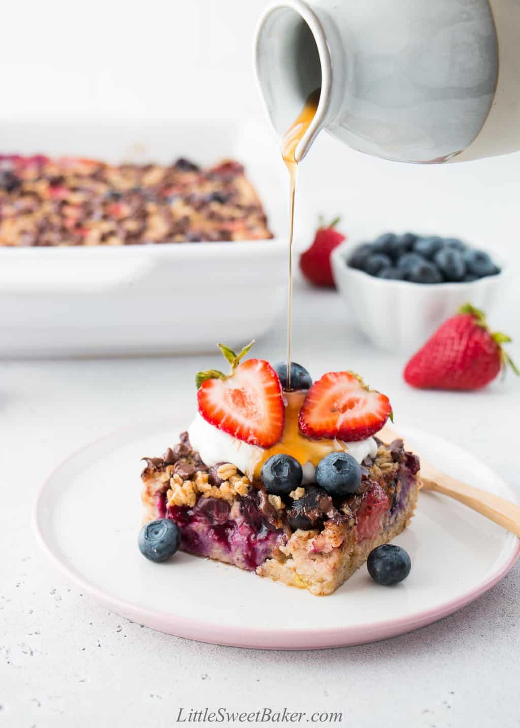 Healthy Baked Oatmeal Recipe - Little Sweet Baker