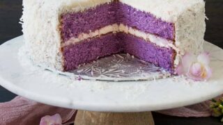 Ube Cake (Filipino Purple Yam Cake w/ Macapuno) - Hungry Huy