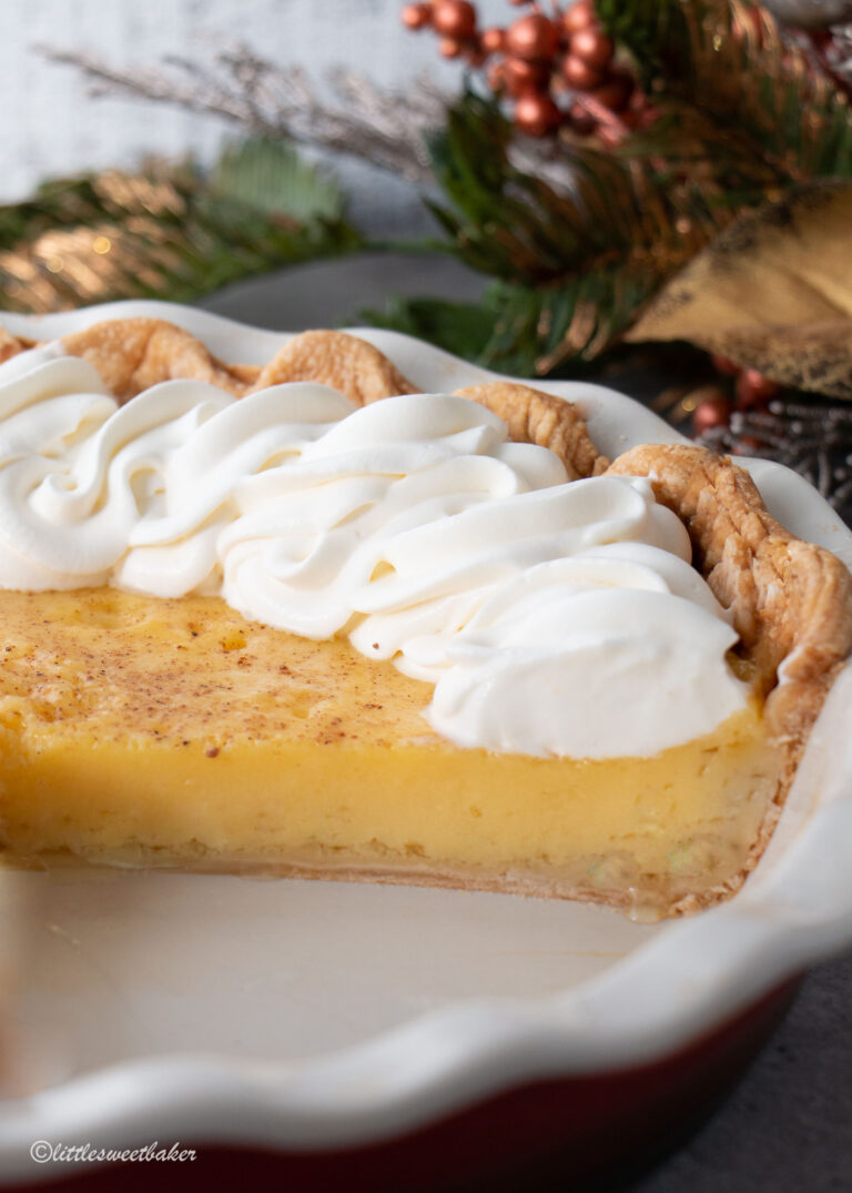 Custard Eggnog Pie - Little Sweet Baker