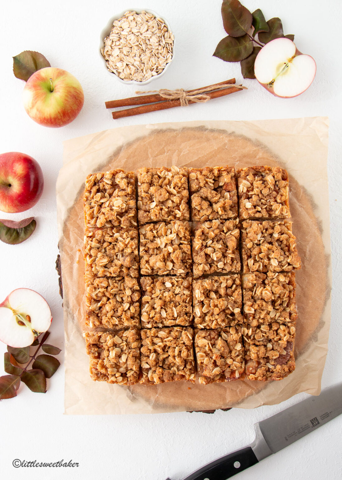 Apple Crisp Bars - Little Sweet Baker