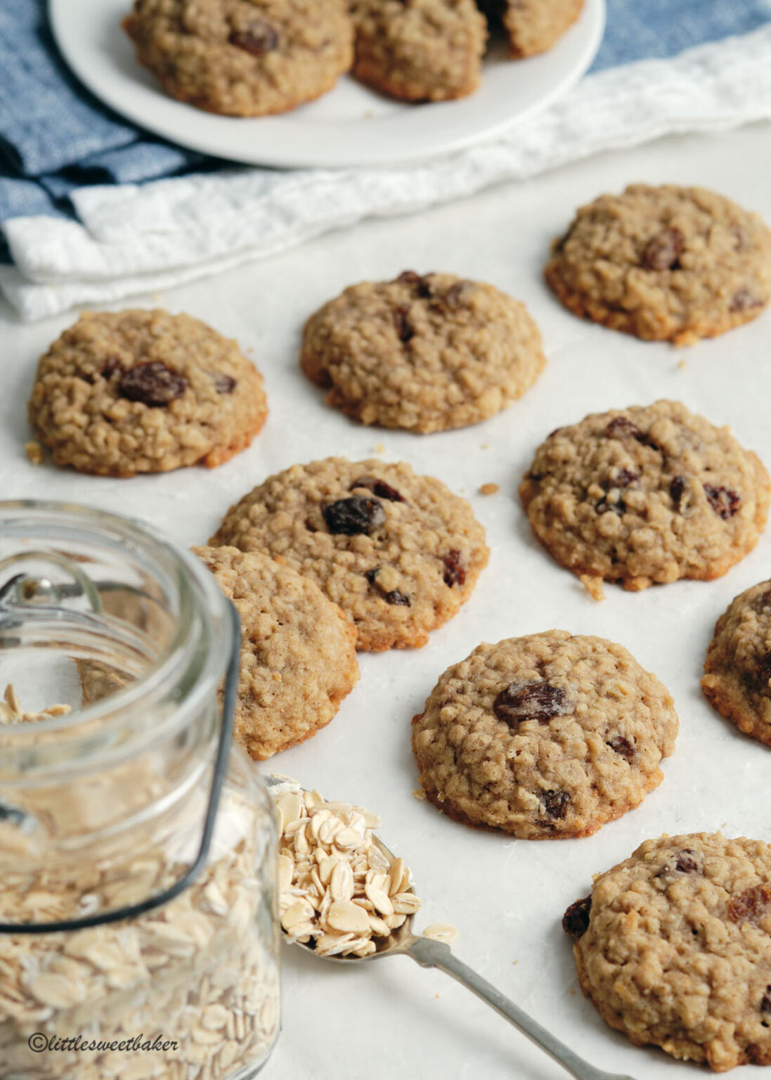 Classic Oatmeal Raisin Cookies - Little Sweet Baker