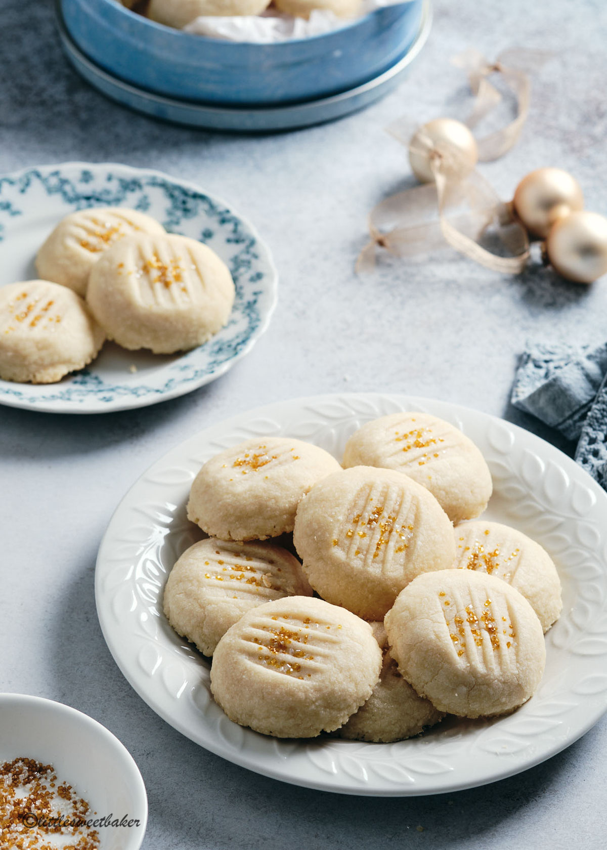 Whipped Shortbread Cookies {Just 3 Ingredients} - Little Sweet Baker