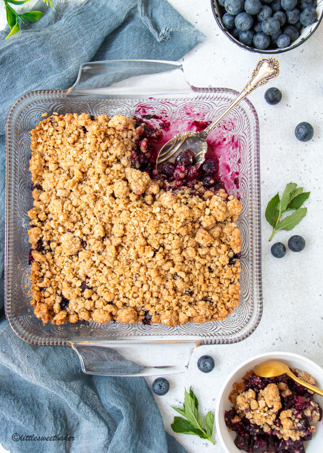 Easy Blueberry Crisp - Little Sweet Baker